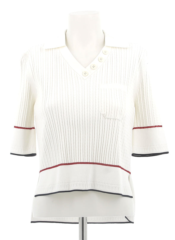 Polo en maille blanc