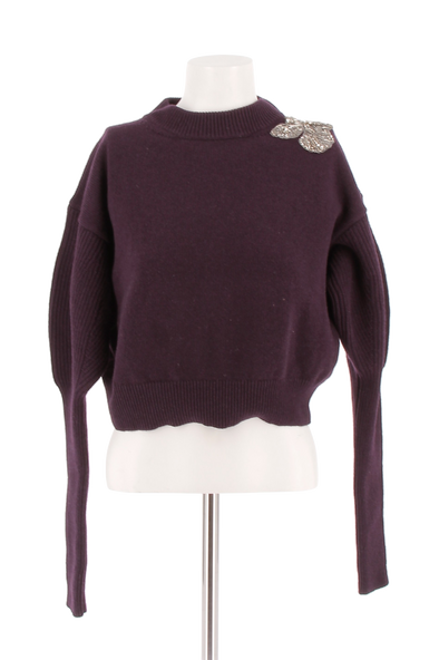 Pull violet en laine