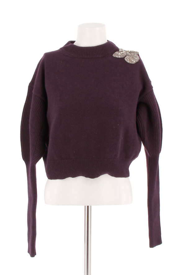 Pull violet en laine