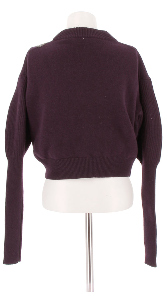 Pull violet en laine