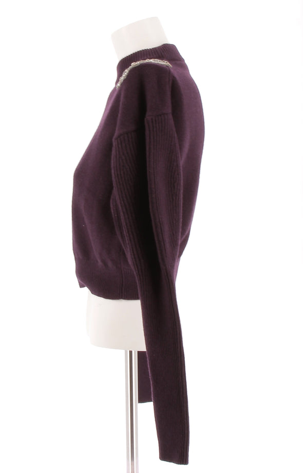 Pull violet en laine