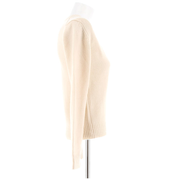 Pull crème à col V