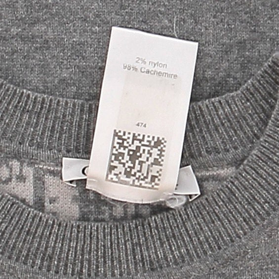 Pull réversible oblique en cachemire gris
