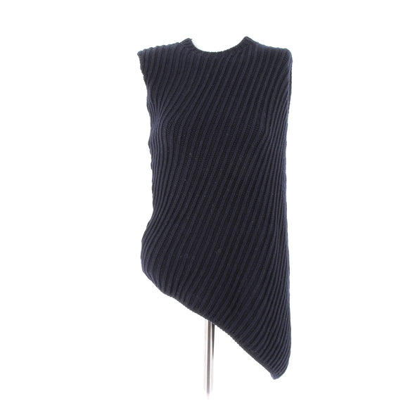 Pull bleu marine asymétrique