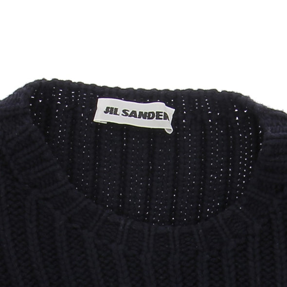 Pull bleu marine asymétrique