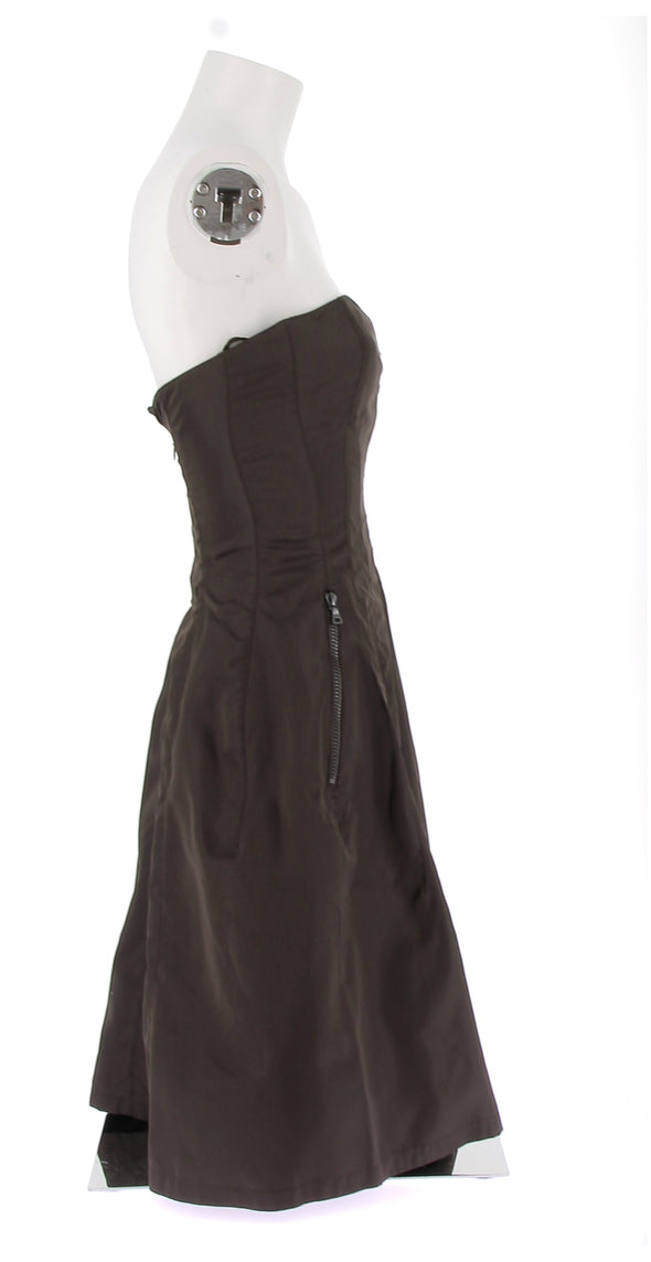 Robe bustier marron patineuse