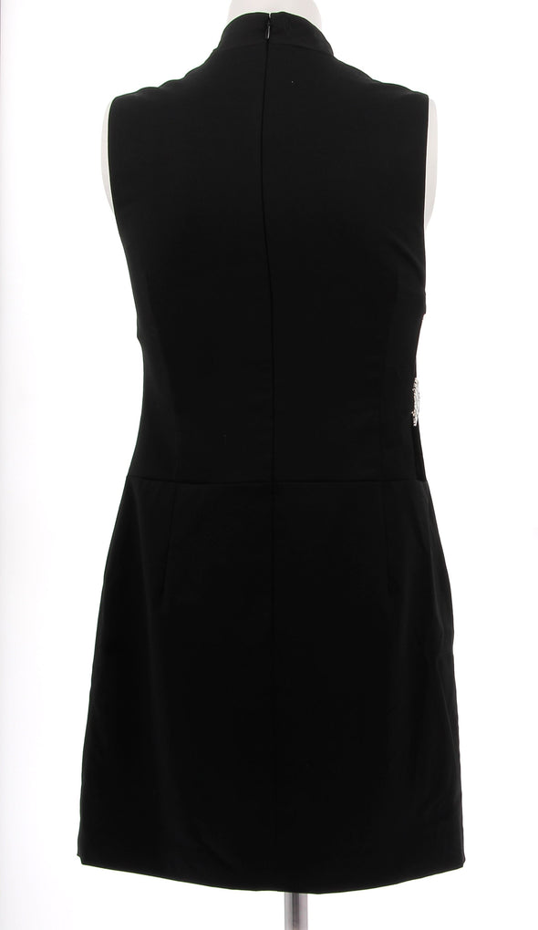 Robe col montant en laine noire