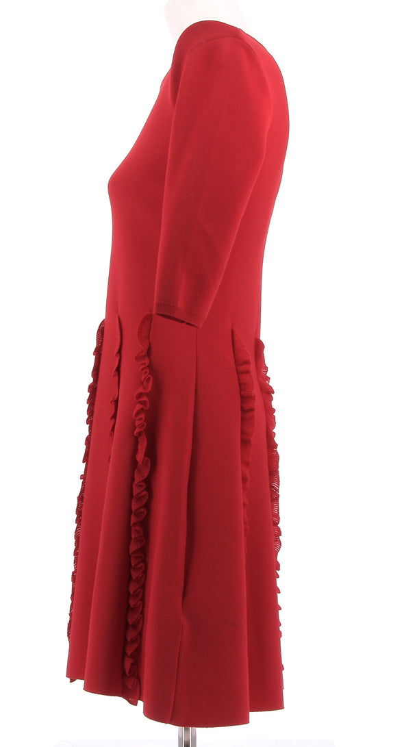 Robe rouge mi-longue