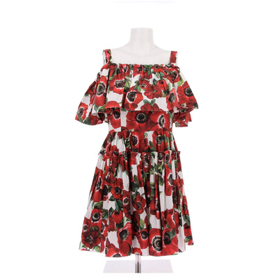 Robe florale rouge