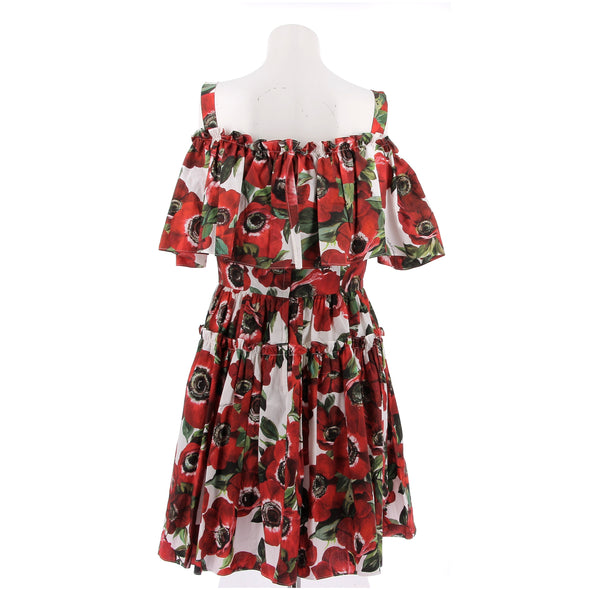 Robe florale rouge