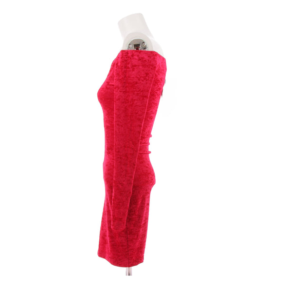 Robe combi en velours rouge