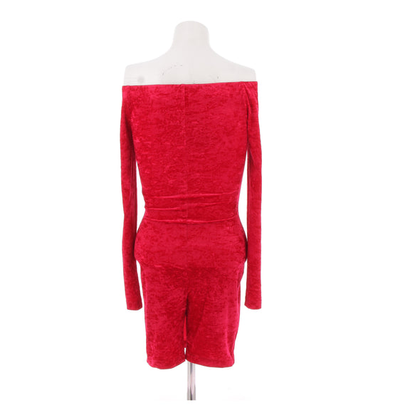 Robe combi en velours rouge