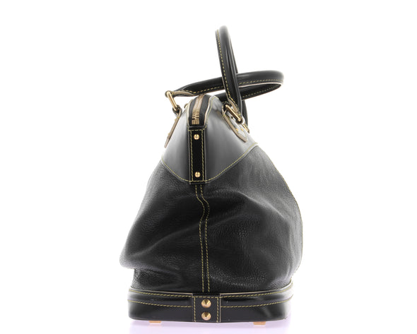 Sac en cuir noir "Lockit"