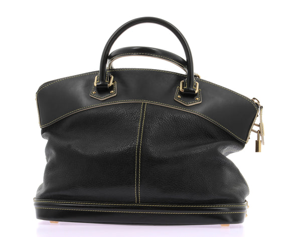 Sac en cuir noir "Lockit"