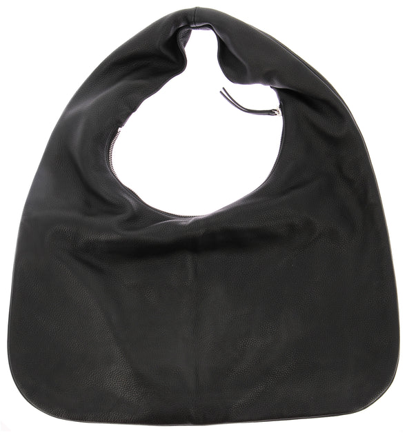 Cabas Bindle en cuir noir