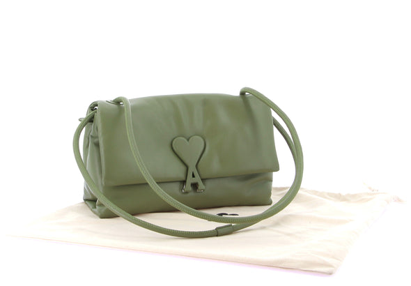 Sac en cuir vert "Voulez-vous"