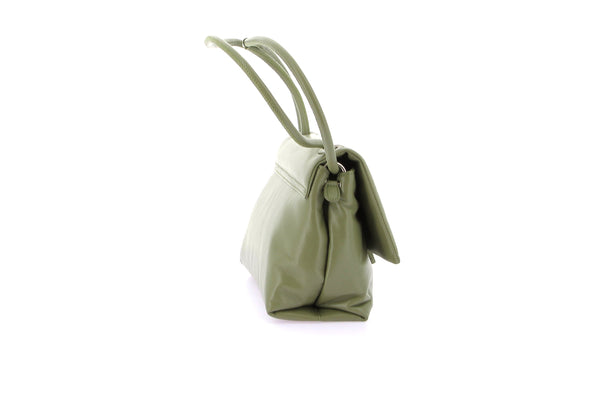 Sac en cuir vert "Voulez-vous"