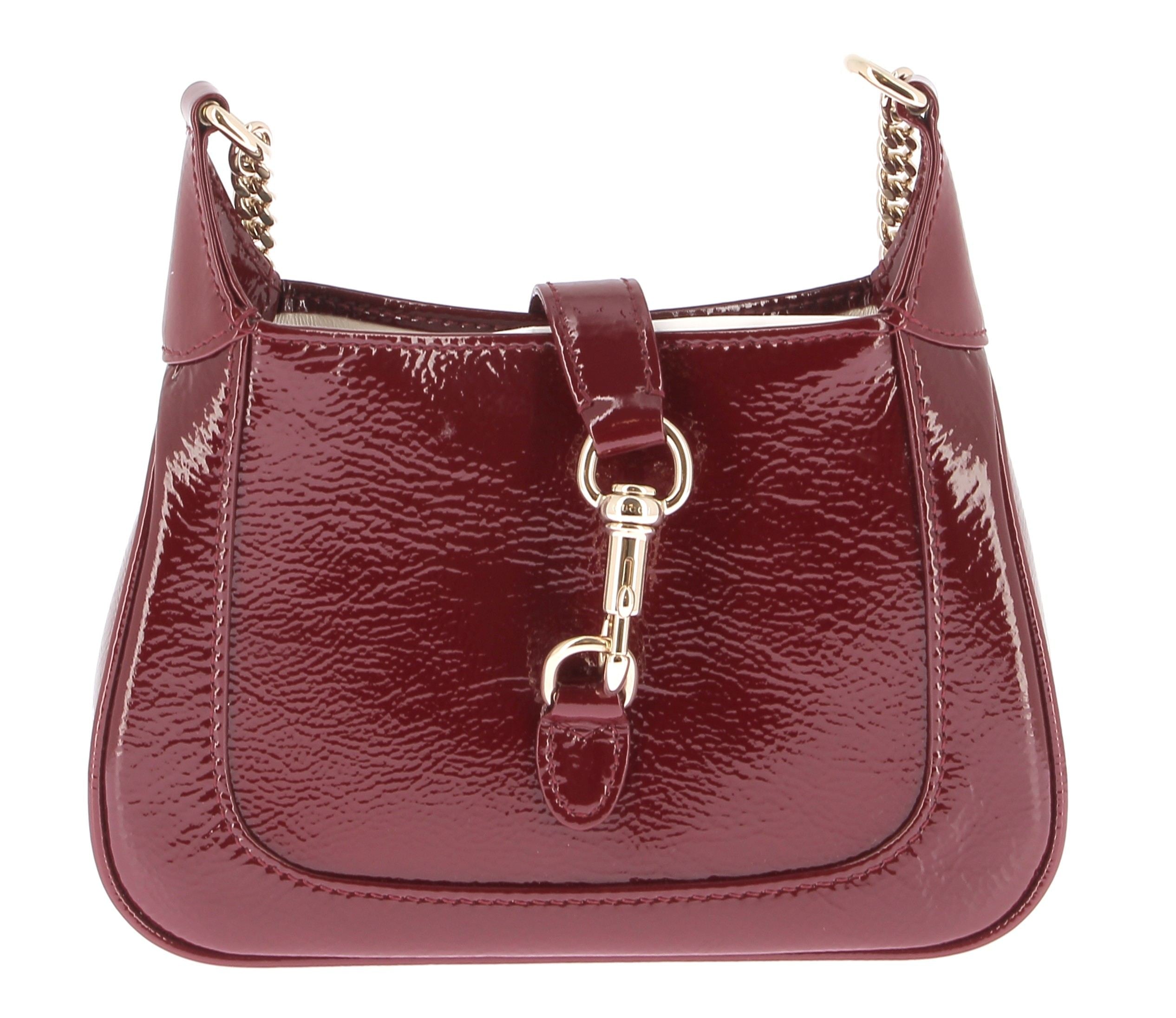 Sac Seau Vintage Cuir Bordeaux Style Jackie - Taille Moyen 26x34 Cm - Occasion Très Bon état