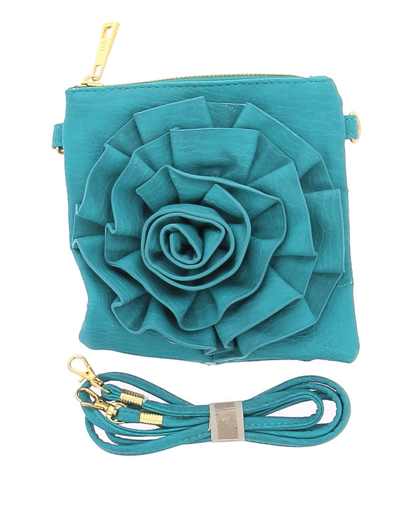 Sac en bandoulière bleu avec rose