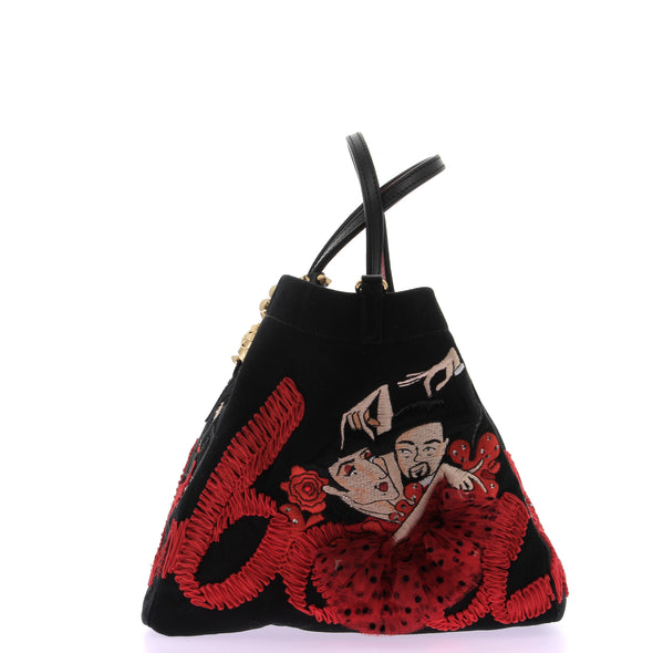 Sac cabas "Falemencaba" noir et rouge