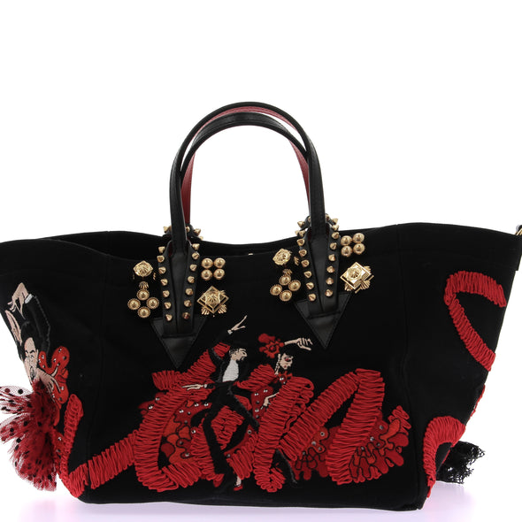 Sac cabas "Falemencaba" noir et rouge