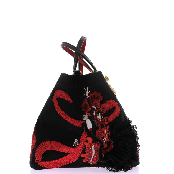 Sac cabas "Falemencaba" noir et rouge