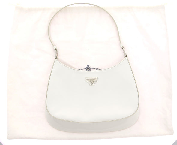 Sac porté épaule "Cleo" en cuir blanc