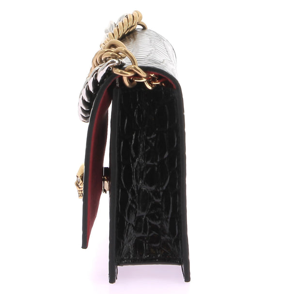 Sac à bandoulière noir à détail crâne et chaines "Skull"