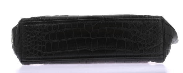 Sac en cuir croco noir