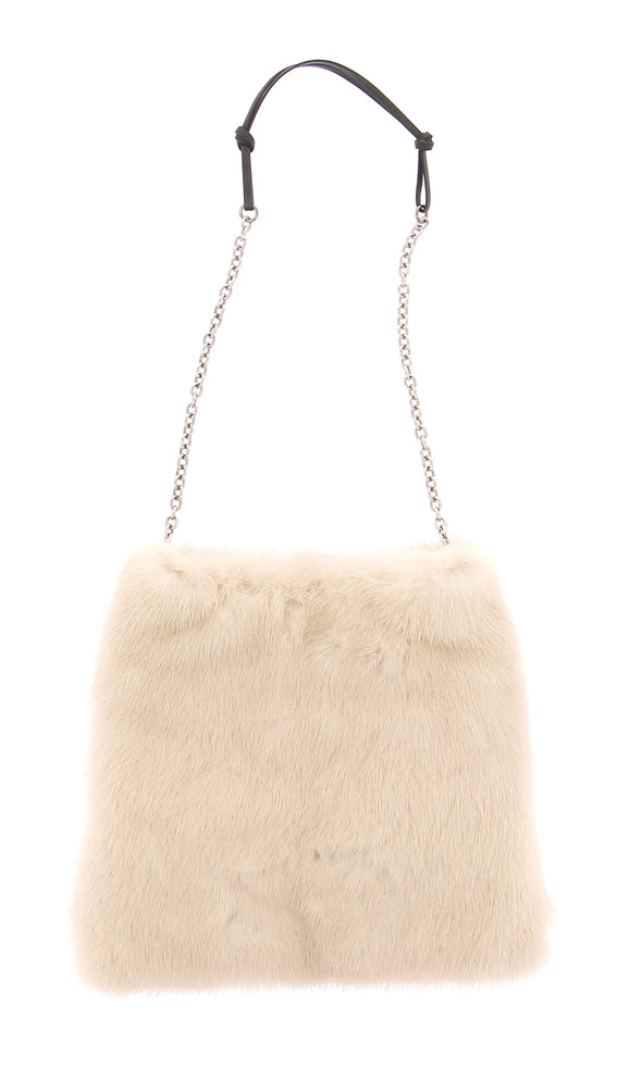 Sac en fourrure blanche