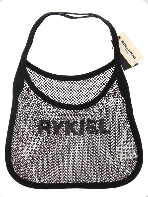 Sac filet noir à strass