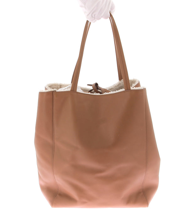 Sac cabas camel en cuir