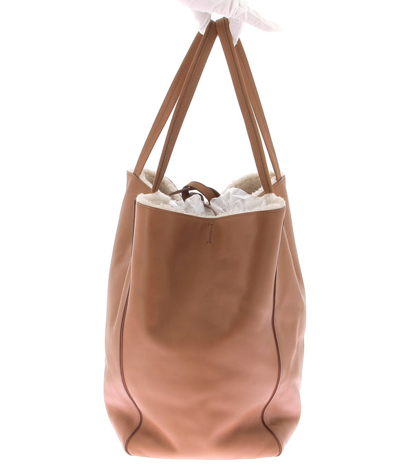 Sac cabas camel en cuir