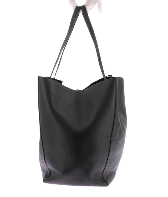 Sac cabas en cuir noir