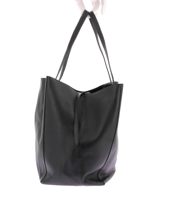 Sac cabas en cuir noir