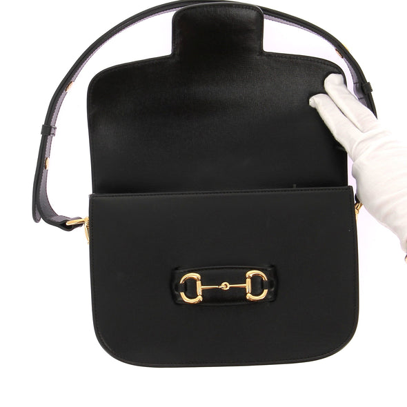 Sac en cuir noir "Horsebit 1955"