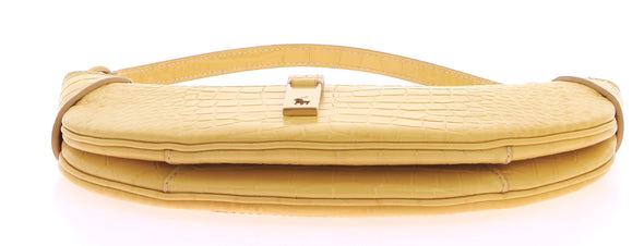Sac à bandoulière jaune croco "ID Embossed"