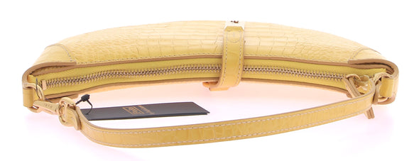 Sac à bandoulière jaune croco "ID Embossed"