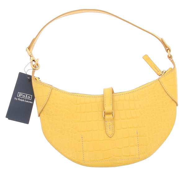 Sac à bandoulière jaune croco "ID Embossed"