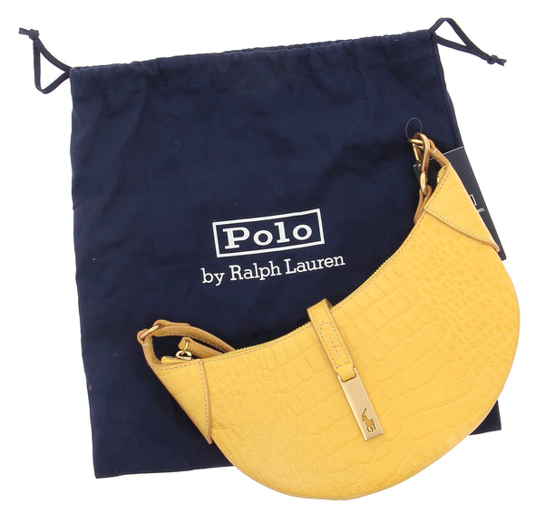 Sac à bandoulière jaune croco "ID Embossed"