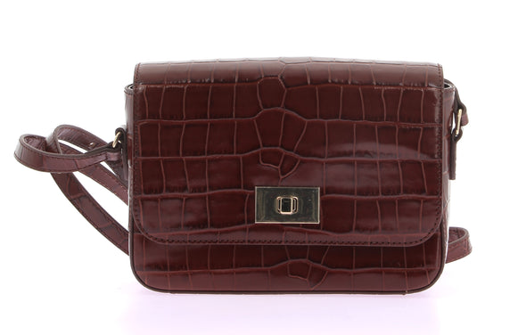 Sac marron avec imprimé crocodile