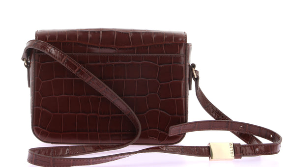 Sac marron avec imprimé crocodile