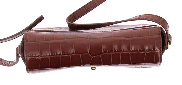 Sac marron avec imprimé crocodile