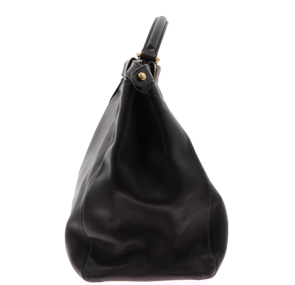 Sac à main en cuir noir "Peekaboo"