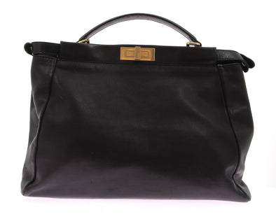 Sac à main en cuir noir "Peekaboo"