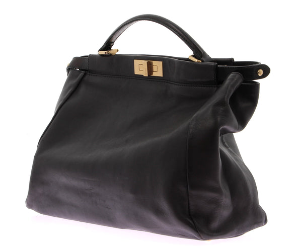 Sac à main en cuir noir "Peekaboo"