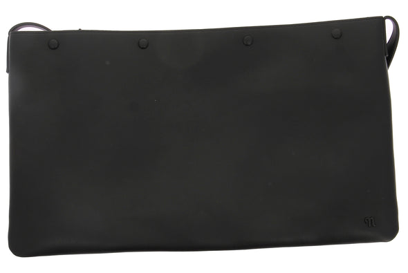 Sac plat noir en cuir vegan