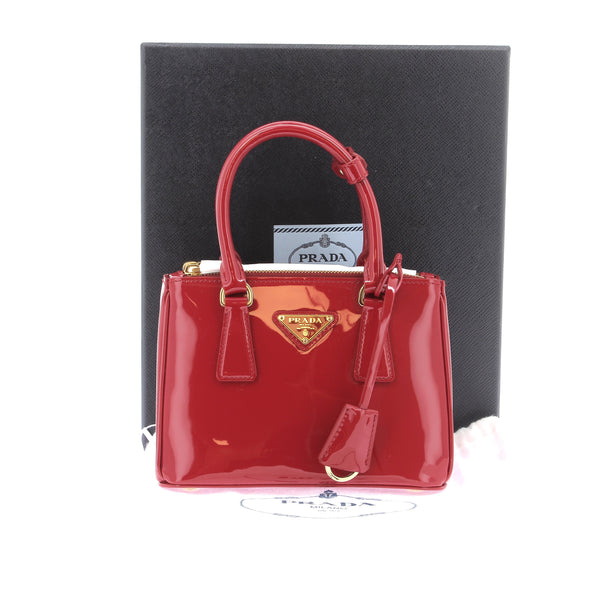 Mini sac "Galleria" rouge cerise vernis