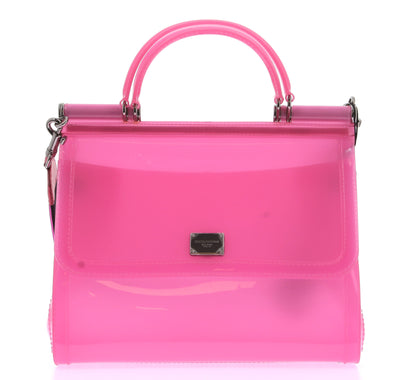 Sac à main "Sicily" rose en caoutchouc