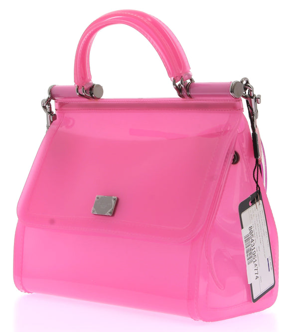 Sac à main "Sicily" rose en caoutchouc